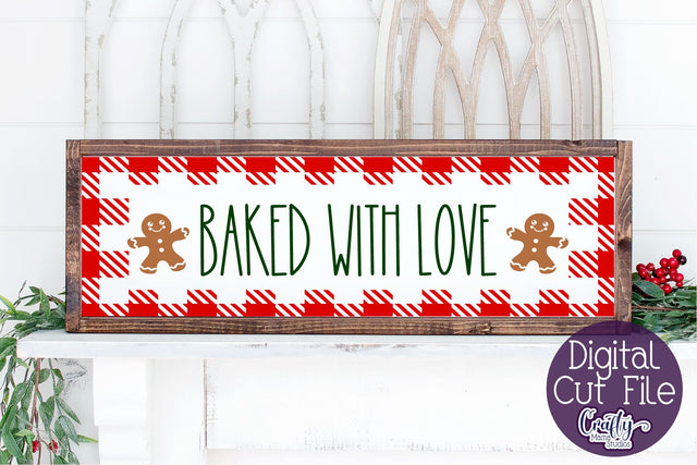 Christmas Buffalo Plaid Farmhouse Svg, Baked With Love SVG Crafty Mama Studios 