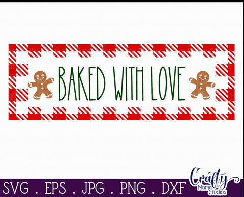 Christmas Buffalo Plaid Farmhouse Svg, Baked With Love SVG Crafty Mama Studios 