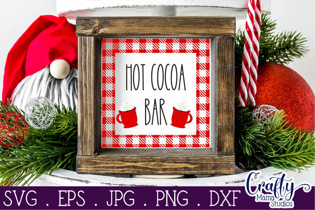 Christmas Buffalo Plaid Farmhouse Svg, Hot Cocoa Bar File SVG Crafty Mama Studios 