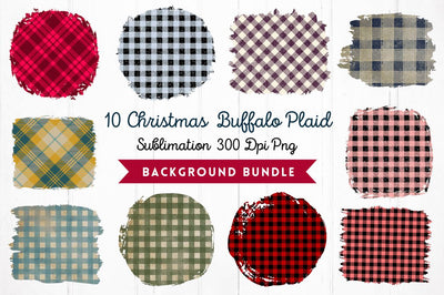 Christmas buffalo plaid sublimation background Bundle Sublimation Regulrcrative 