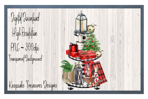 Christmas Buffalo Plaid Tiered Tray, Sublimation PNG Sublimation Keepsake Treasures Designs LLC. 