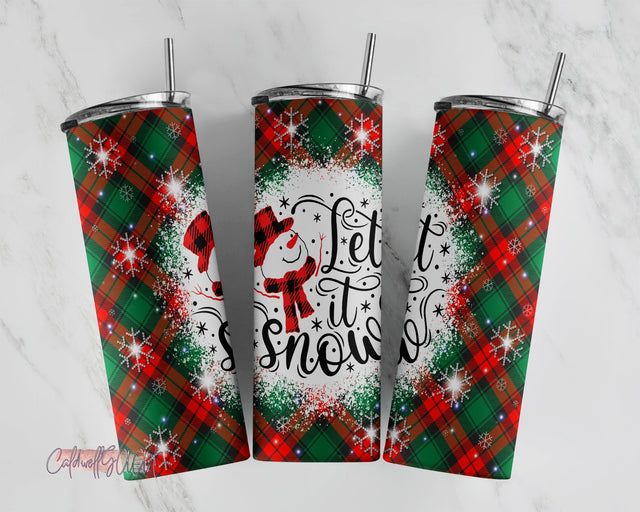 Christmas Buffalo Red Plaid Seamless Sublimation Designs Downloads - Skinny Tumbler 20oz Design Sublimation CaldwellArt 