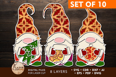 CHRISTMAS BUNDLE Christmas Ornament Set SVG LaserCutano 