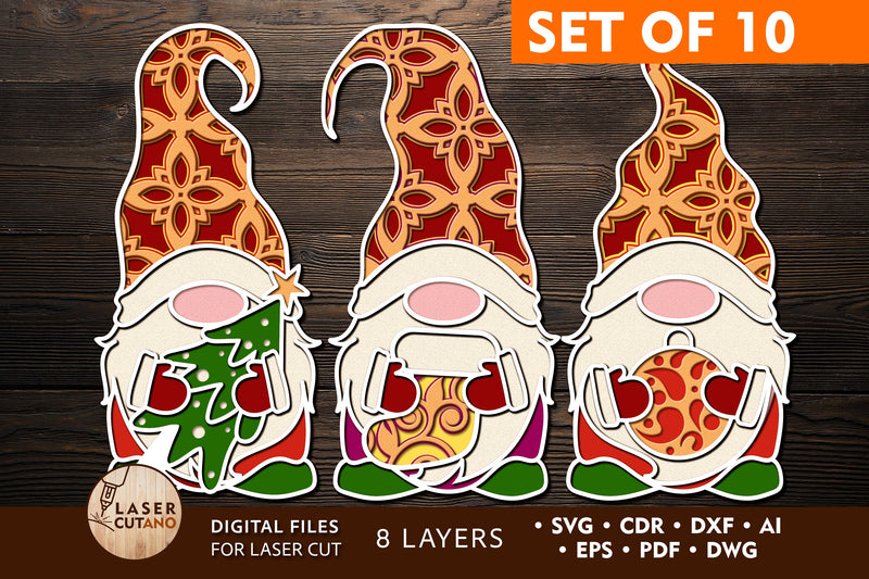 CHRISTMAS BUNDLE Christmas Ornament Set SVG LaserCutano 