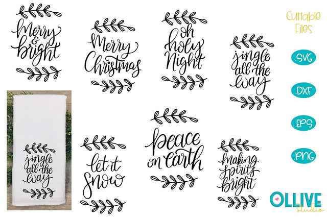 Christmas Bundle Hand Lettered SVG SVG Ollive Studio 