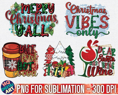 Christmas Bundle PNG Sublimation SVG HQDigitalArt 