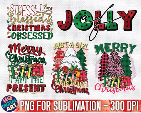 Christmas Bundle PNG Sublimation SVG HQDigitalArt 