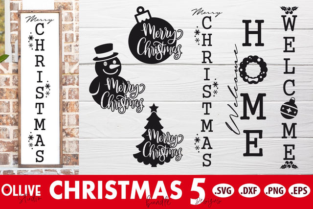 Christmas Bundle Porch Sign SVG SVG Ollive Studio 