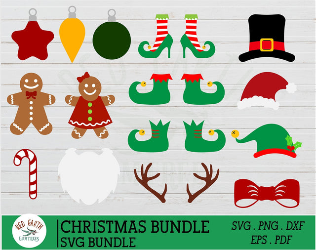 Christmas bundle, reindeer, bow in SVG,DXF,PNG, EPS format SVG Redearth and gumtrees 