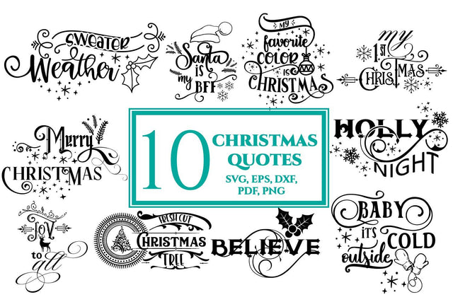 Christmas Bundle Svg 10 Designs Quotes SVG SVG Sintegra 