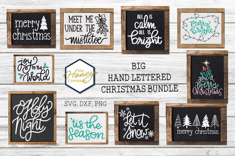 Christmas Bundle SVG DXF PNG Hand Lettering Files SVG The Honey Company 