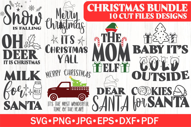 Christmas Bundle SVG | Winter SVG | Christmas Quotes SVG SeventhHeavenStudios 