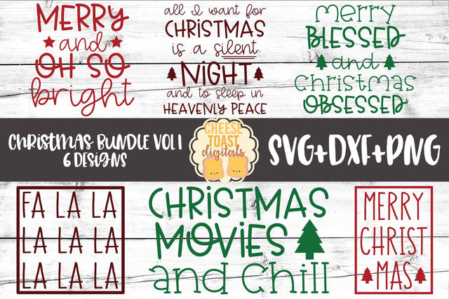 Christmas Bundle Vol 1 - Holiday SVG PNG DXF Cut Files SVG Cheese Toast Digitals