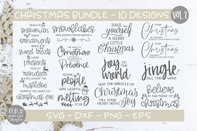 Christmas Bundle Vol. 2 - 10 Designs SVG Grace Lynn Designs 