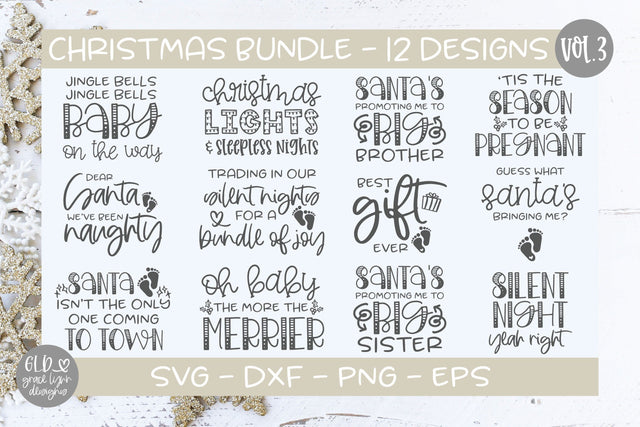 Christmas Bundle Vol. 3 - 12 Designs SVG Grace Lynn Designs