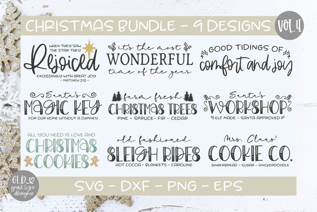 Christmas Bundle Vol. 4 - 9 Designs SVG Grace Lynn Designs 