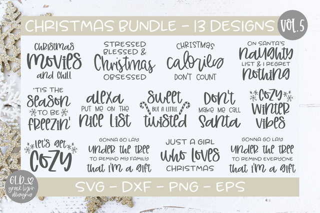 Christmas Bundle Vol. 5 – 13 Designs SVG Grace Lynn Designs