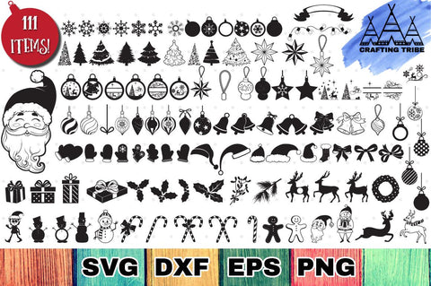 Christmas Bundle with 111 SVG Cut Files SVG Feya's Fonts and Crafts 