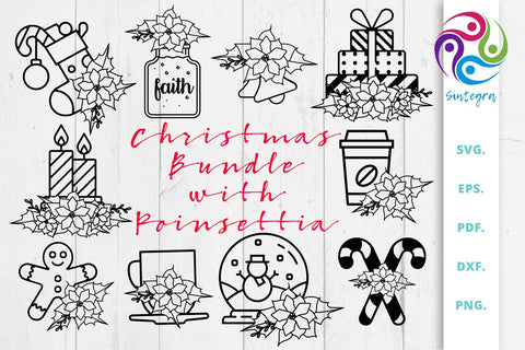 Christmas Bundle with Poinsettia Svg SVG Sintegra 