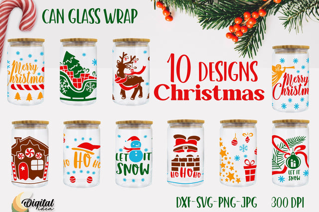 Christmas Bundle. Wrap Design. Christmas Can Glass Gifts SVG Evgenyia Guschina 