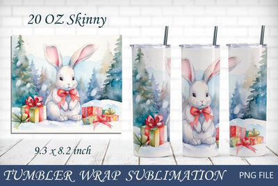Christmas bunny tumbler wrap, Winter 20 oz tumbler wrap png Sublimation AnastasiyaArtDesign 