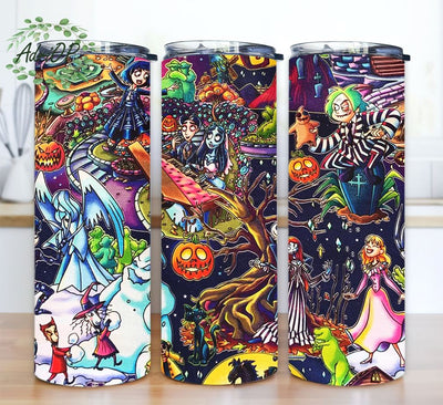 Christmas Burton Nightmare Edward Lidia Fabric Tumbler Wrap Sublimation AdriOP 