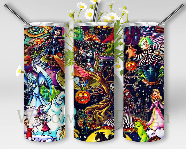Christmas Burton Nightmare Tumbler Png, Nightmare 20oz Skinny Tumbler, Movie Character Tumbler Design, Halloween Sublimation Design, Digital Download Sublimation WillowSageDesign 