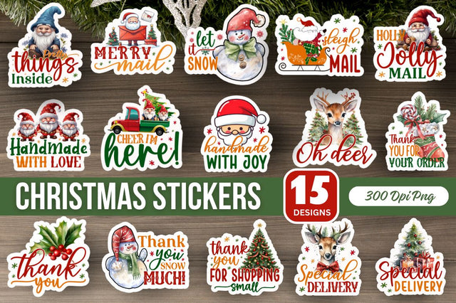 Christmas Business Stickers Bundle Sublimation Regulrcrative 