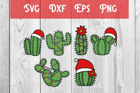 Christmas Cactus Svg Christmas Cut File SVG dadan_pm 
