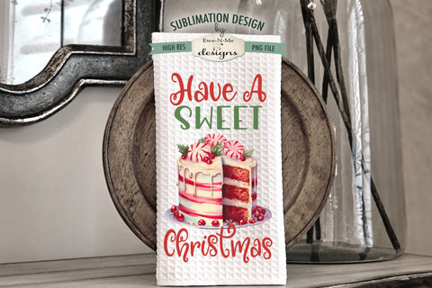 Christmas Cakes Kitchen Towel Sublimation Designs Sublimation Ewe-N-Me Designs 