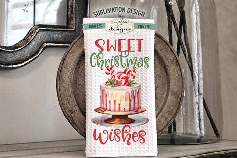 Christmas Cakes Kitchen Towel Sublimation Designs Sublimation Ewe-N-Me Designs 