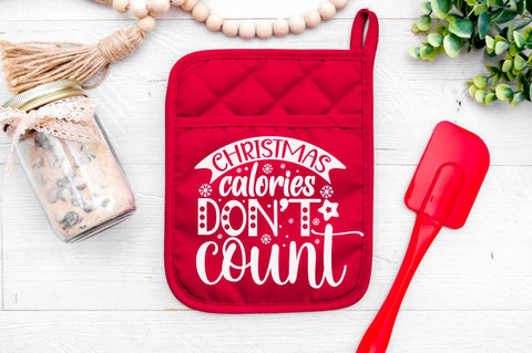 Christmas calories don't count, Christmas pot Holder Design SVG DESIGNISTIC 