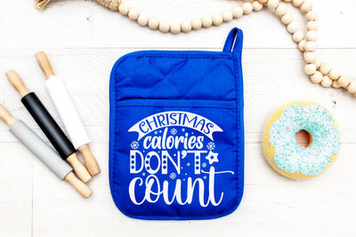 Christmas calories don't count, Christmas pot Holder Design SVG DESIGNISTIC 