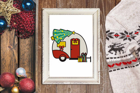 Christmas Camper SVG, 3D Layered SVG Camping, Camp Life SVG. 3D Paper Elinorka 