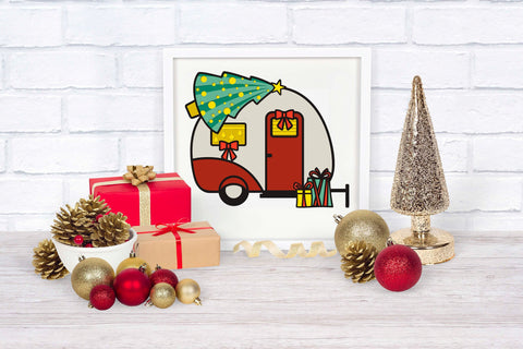 Christmas Camper SVG, 3D Layered SVG Camping, Camp Life SVG. 3D Paper Elinorka 
