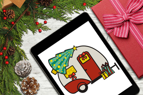 Christmas Camper SVG, 3D Layered SVG Camping, Camp Life SVG. 3D Paper Elinorka 