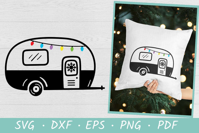 Christmas Camper SVG | Camper SVG| Christmas lights SVG Irina Ostapenko 