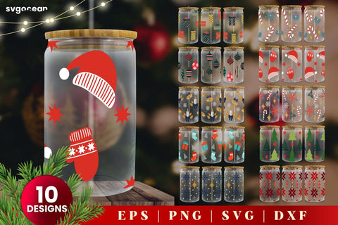 Christmas Can Glass | Svg Bundle | 16 Oz Libbey Glass SVG SvgOcean 