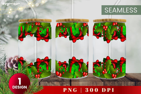 Christmas Can Glass Wrap | Beer Can | 16 Oz Libbey Glass SVG SvgOcean 