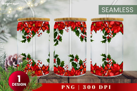 Christmas Can Glass Wrap | Beer Can | 16 Oz Libbey Glass SVG SvgOcean 