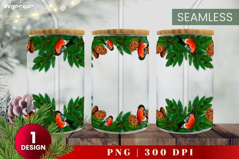 Christmas Can Glass Wrap | Beer Can | 16 Oz Libbey Glass SVG SvgOcean 