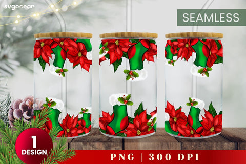 Christmas Can Glass Wrap | Beer Can | 16 Oz Libbey Glass SVG SvgOcean 