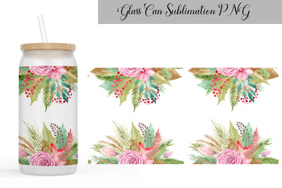 Christmas Can Glass Wrap Sublimation WatercolorColorDream 