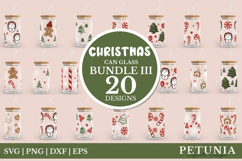 Christmas Can Glass Wrap SVG Bundle | Can Glass SVG SVG Petunia Digital Design 