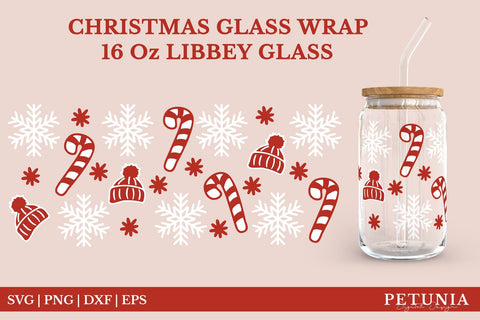 Christmas Can Glass Wrap SVG Bundle | Can Glass SVG SVG Petunia Digital Design 