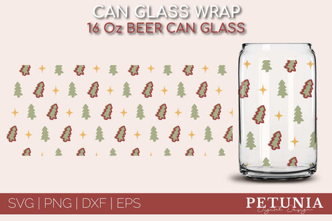 Christmas Can Glass Wrap SVG Bundle | Libbey Can Glass SVG SVG Petunia Digital Design 