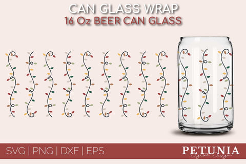 Christmas Can Glass Wrap SVG Bundle | Libbey Can Glass SVG SVG Petunia Digital Design 