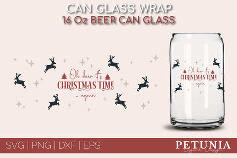 Christmas Can Glass Wrap SVG Bundle | Libbey Can Glass SVG SVG Petunia Digital Design 