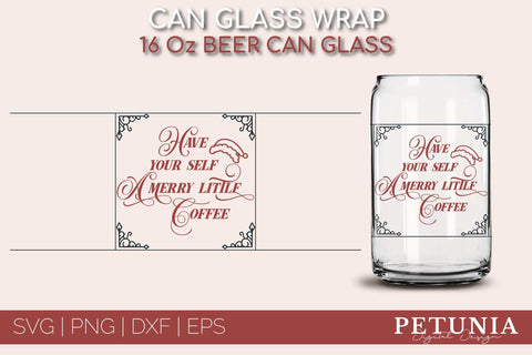 Christmas Can Glass Wrap SVG Bundle | Libbey Can Glass SVG SVG Petunia Digital Design 