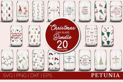Christmas Can Glass Wrap SVG Bundle | Libbey Can Glass SVG SVG Petunia Digital Design 